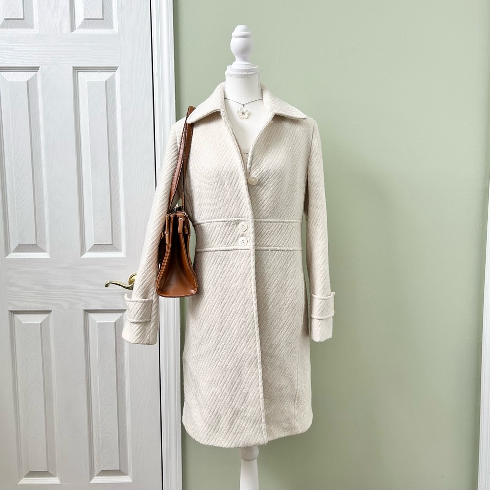 White wool topcoat